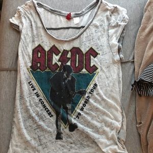 Two band shirts (AC/DC and Linkin park)